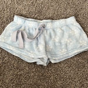 blue and white booty shorts